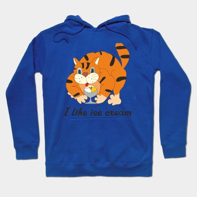 The cat is an ice cream lover Hoodie by Alekvik